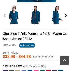 Infinity Scrub Jacket in Caribbean blue